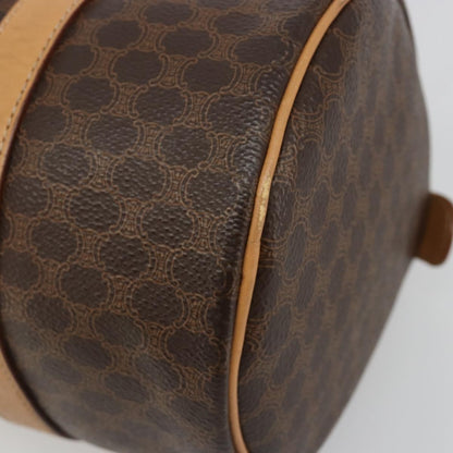 Celine Vintage Barrel Macadam Canvas & Leather, Brown, PVC, Handbag
