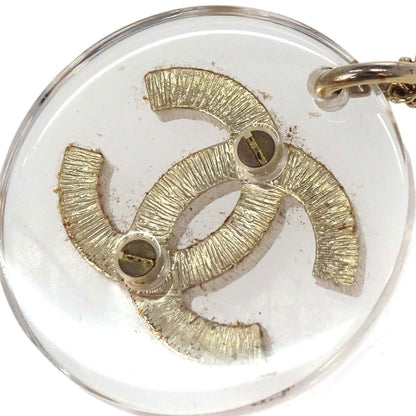 Chanel CC Pendant Metal with Enamel and Faux Pearl, Gold, Gold Plated, Necklace