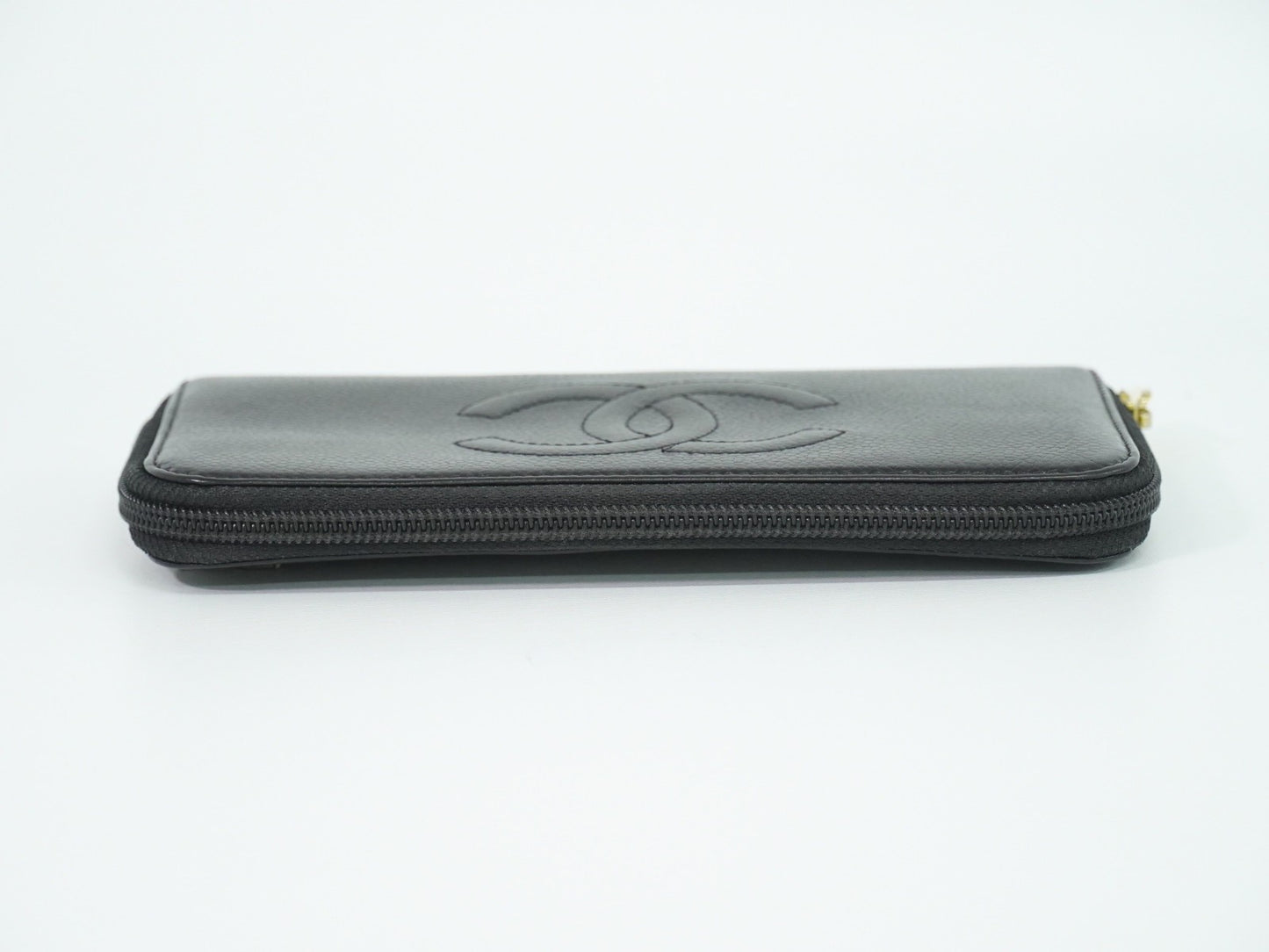 Chanel Timeless CC Zipped Caviar, Black, Leather, Wallet