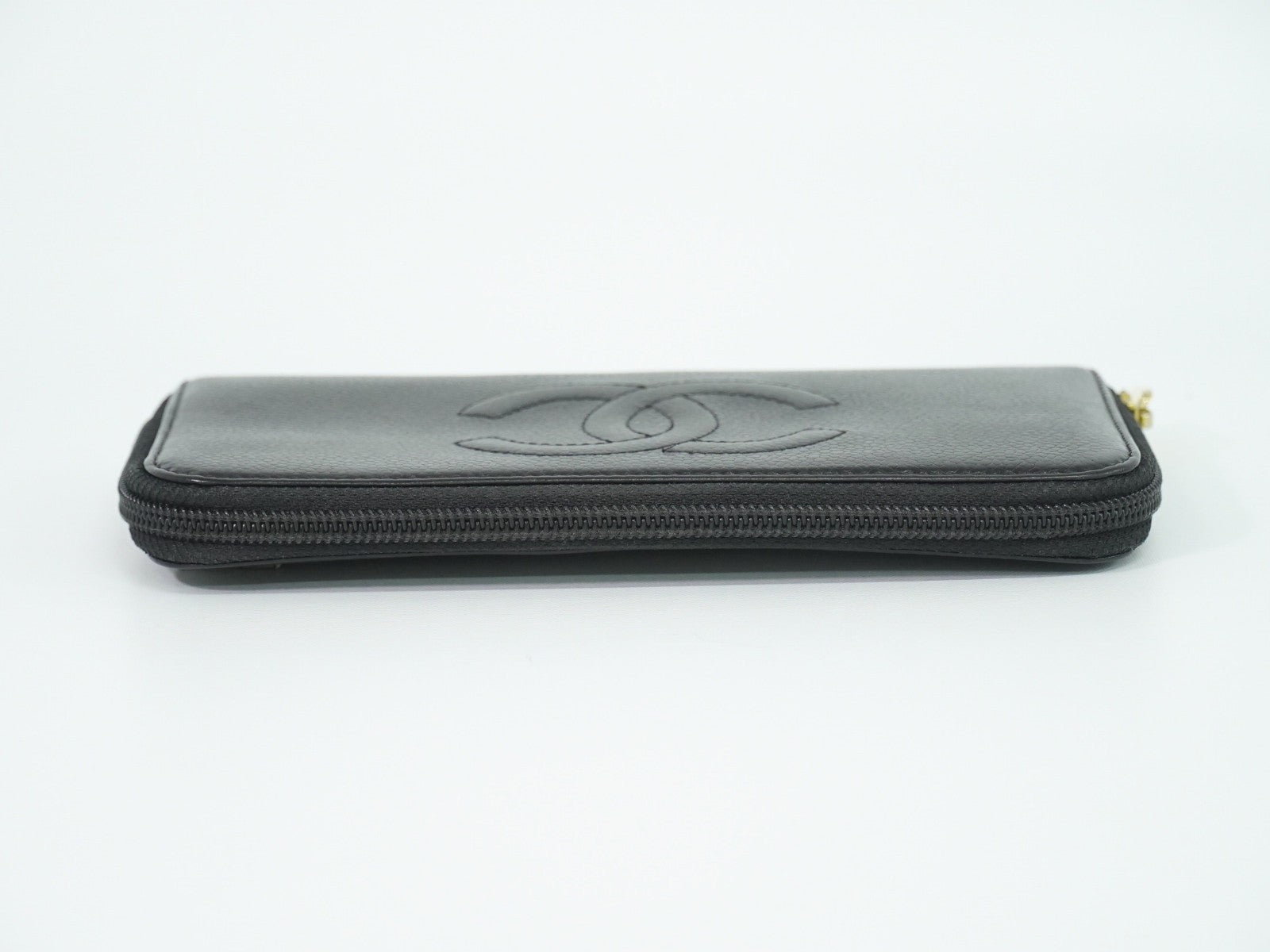 Chanel Timeless CC Zipped Caviar, Black, Leather, Wallet