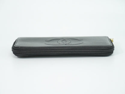 Chanel Timeless CC Zipped Caviar, Black, Leather, Wallet