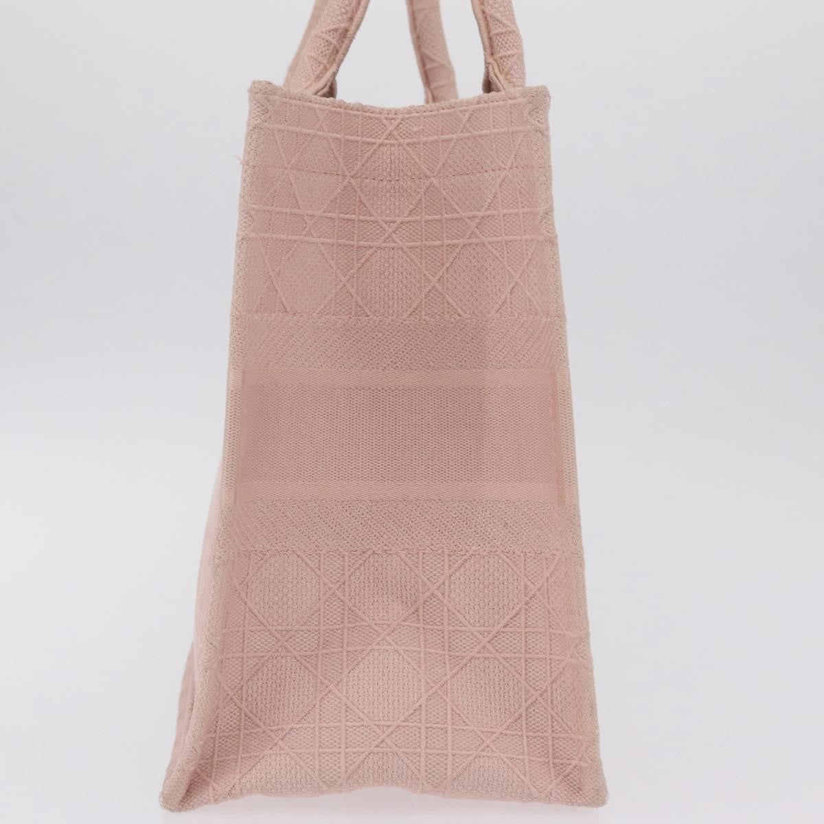Christian Dior Book Cannage Embroidered Canvas, Pink, Canvas, Tote Bag