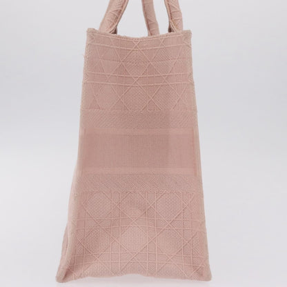 Christian Dior Book Cannage Embroidered Canvas, Pink, Canvas, Tote Bag