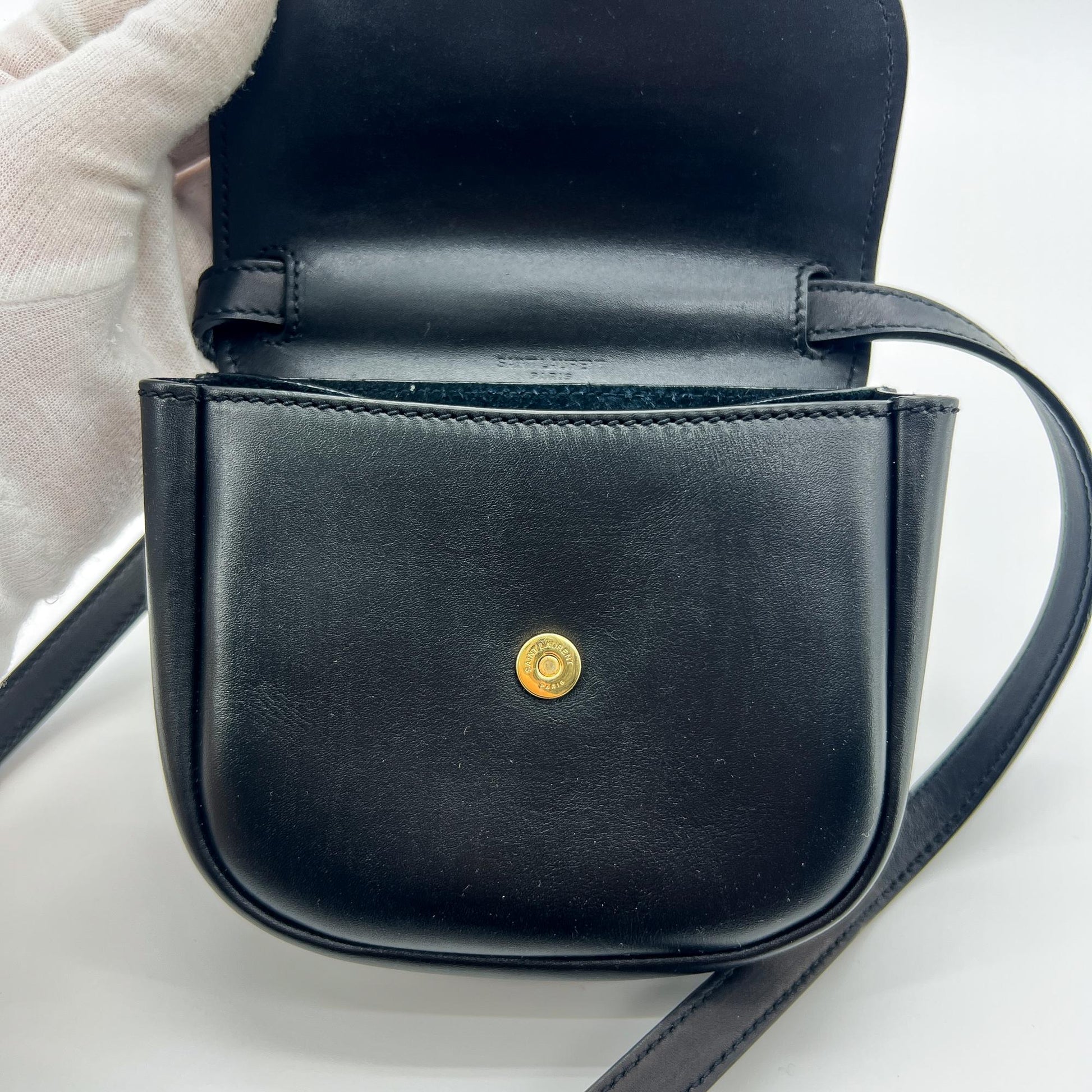 Saint Laurent Kaia Leather, Black, Leather, Shoulder Bag