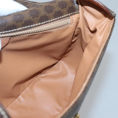 Celine Vintage Macadam Canvas and Leather, Brown, Canvas, Shoulder Bag