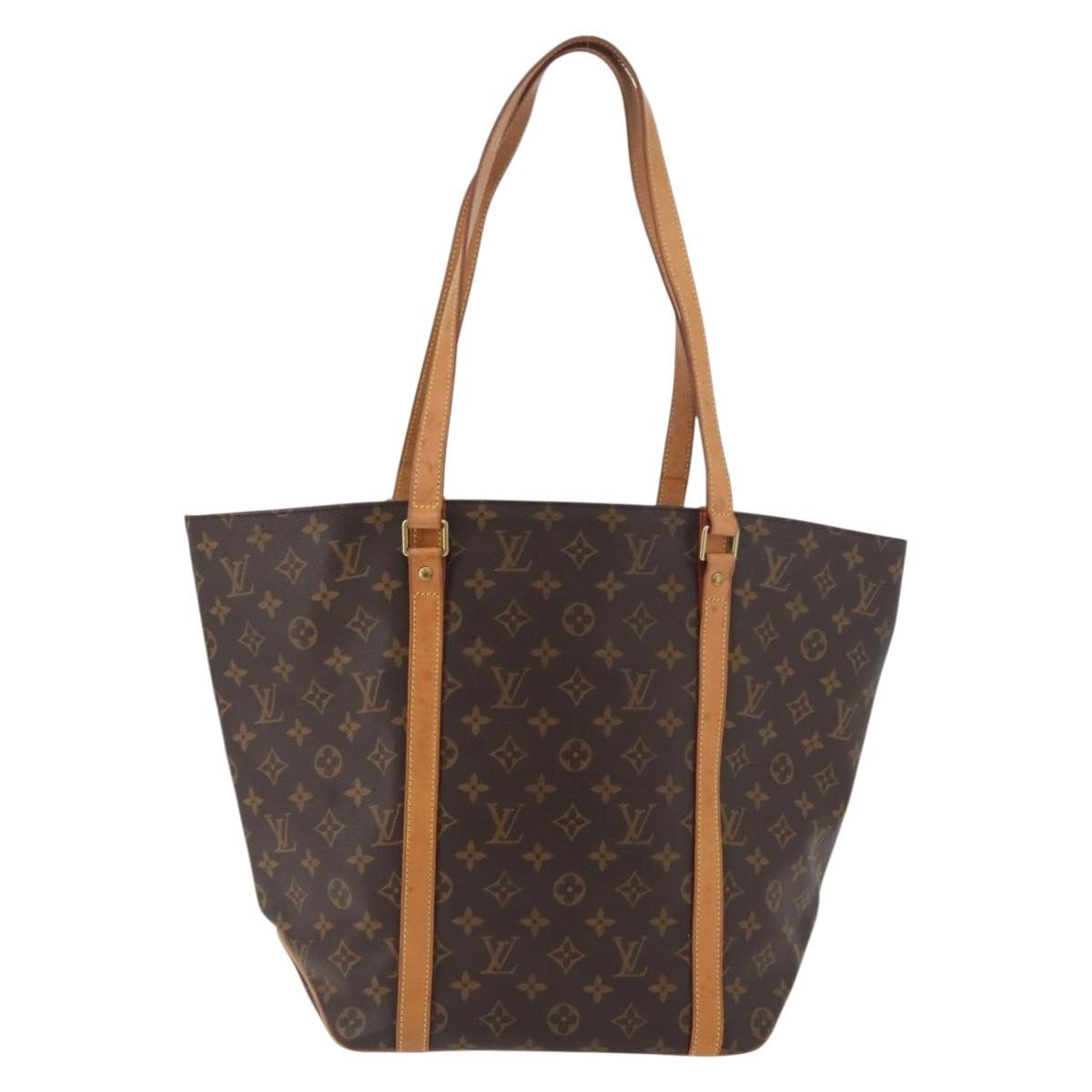Louis Vuitton Shopping Sac Monogram Canvas, Brown, Canvas, Handbag