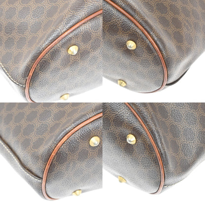 Celine Vintage Macadam Canvas and Leather, Brown, Canvas, Tote Bag