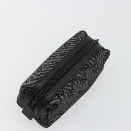 Gucci Zip Pouch GG Coated Canvas, Black, Canvas, Clutch