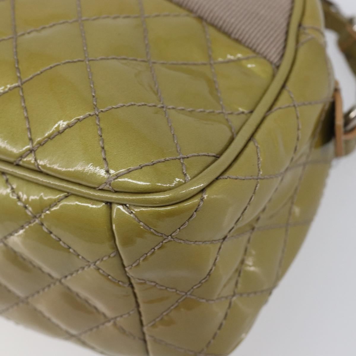 Salvatore Ferragamo Vala Patent Leather, Green, Patent Leather, Shoulder Bag