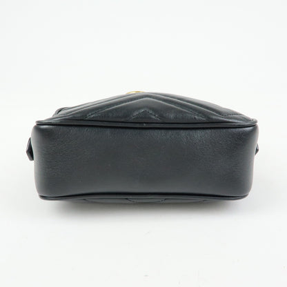 Gucci GG Marmont Matelasse Patent, Black, Leather, Shoulder Bag