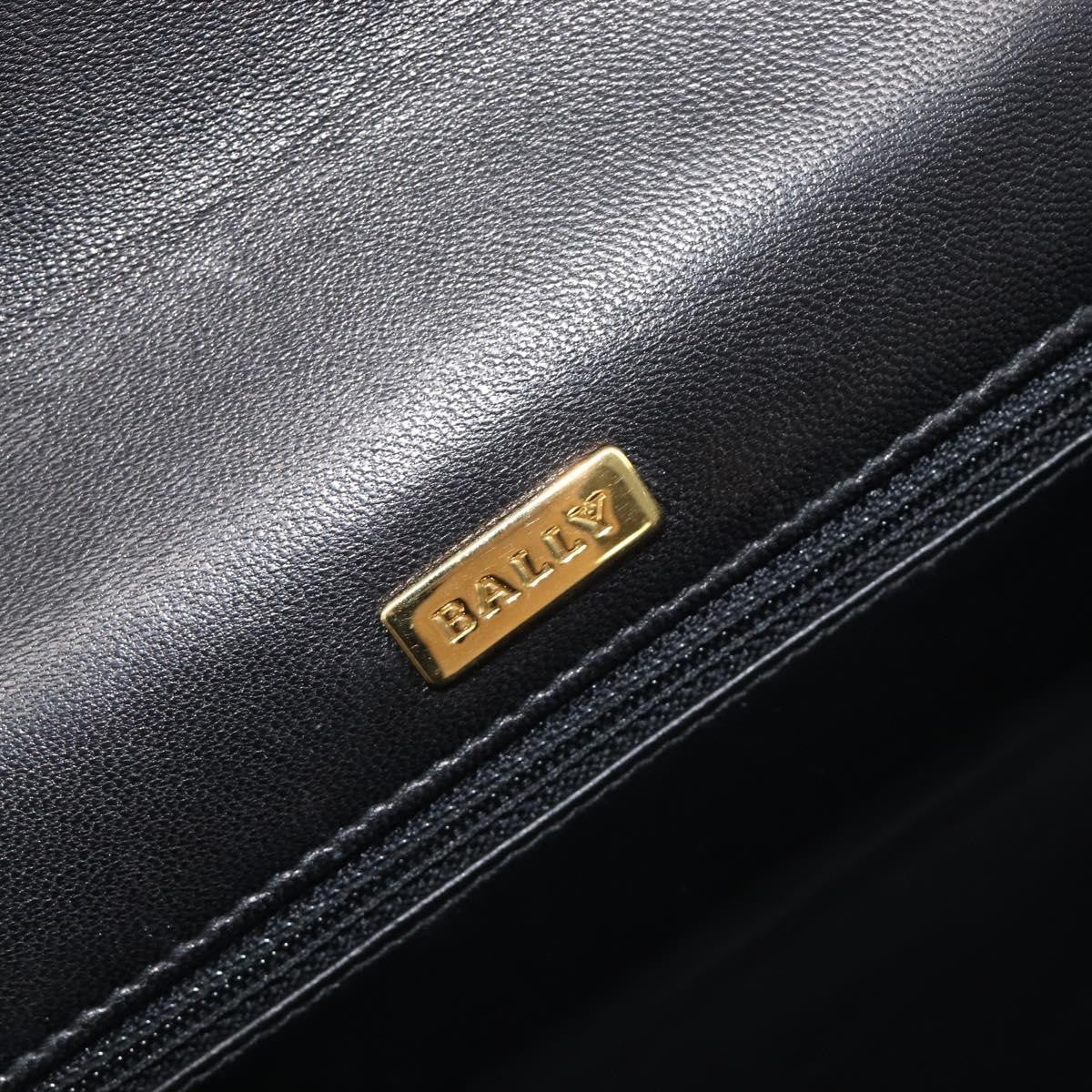 Bally Vintage Chain Quilted Leather, Black, Leather, Shoulder Bag