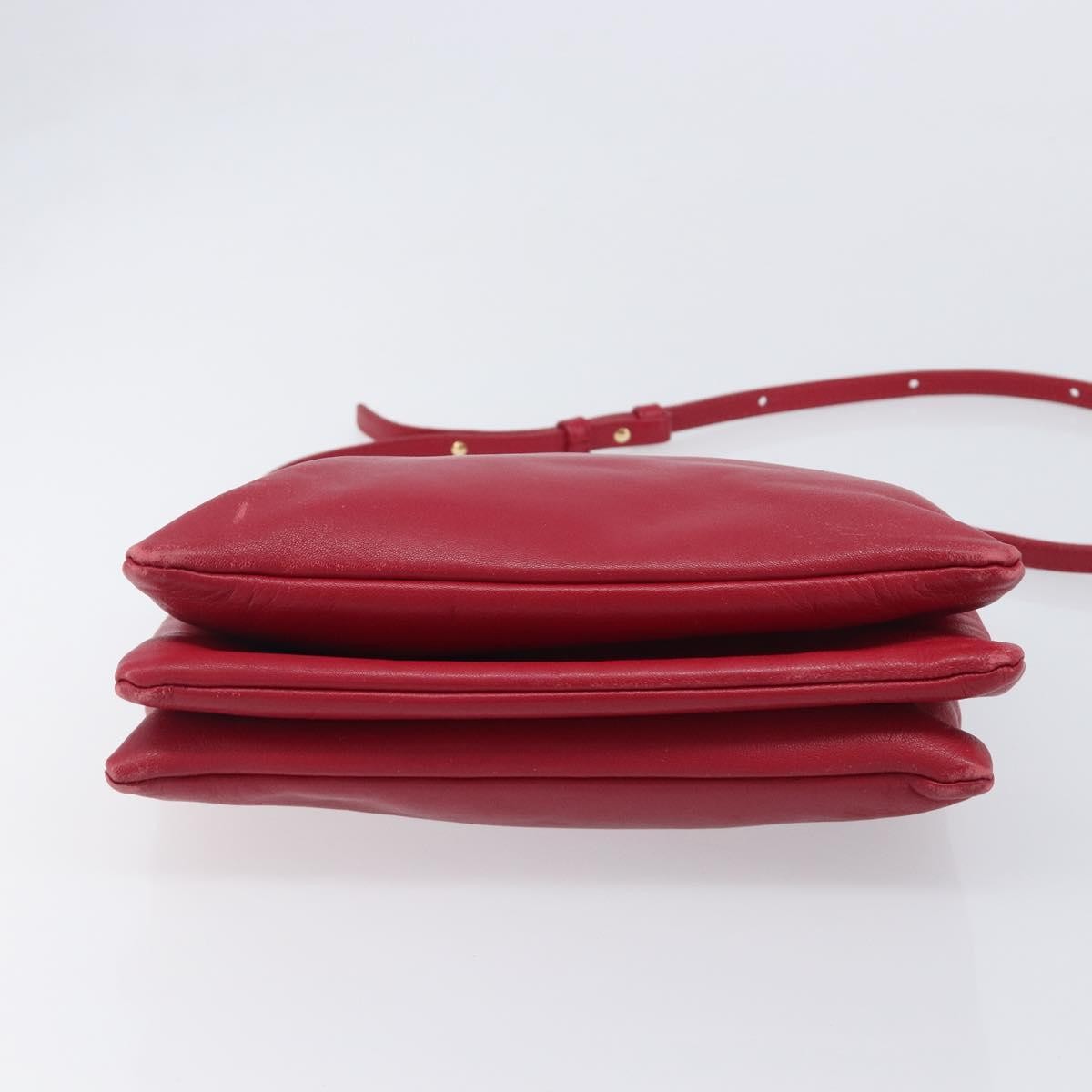 Celine Trio Leather, Red, Leather, Crossbody Bag