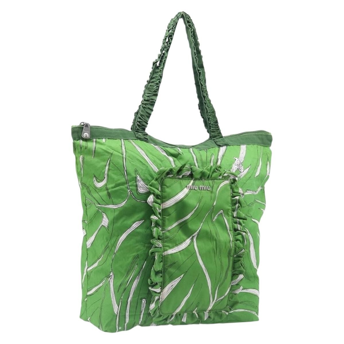 Miu Miu Vintage Nylon, Green, Nylon, Handbag