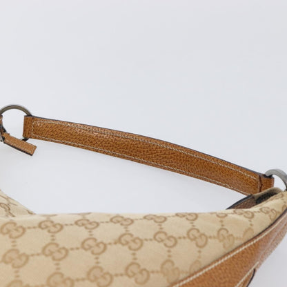 Gucci Vintage Zip Hobo GG Canvas with Leather, Beige, Canvas, Shoulder Bag