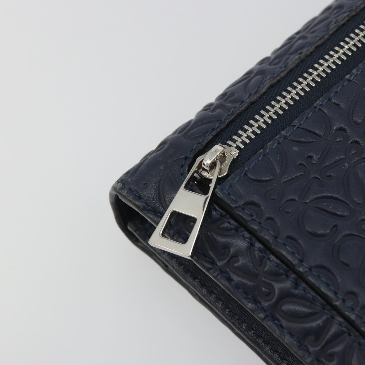 Loewe Anagram Leather, Navy, Leather, Wallet