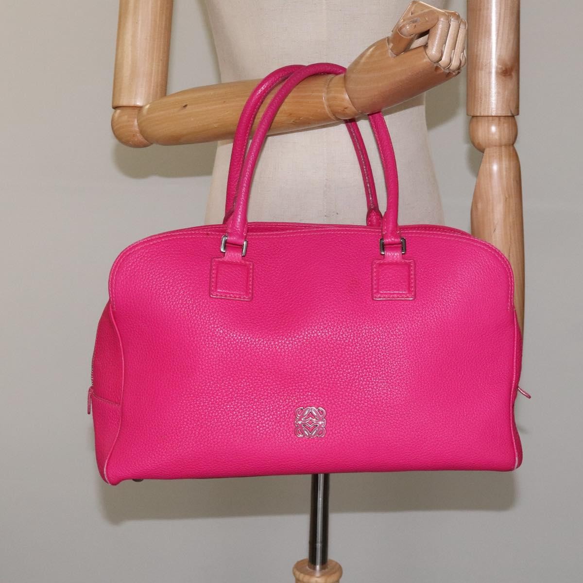 Loewe Vintage Anagram Leather, Pink, Leather, Handbag