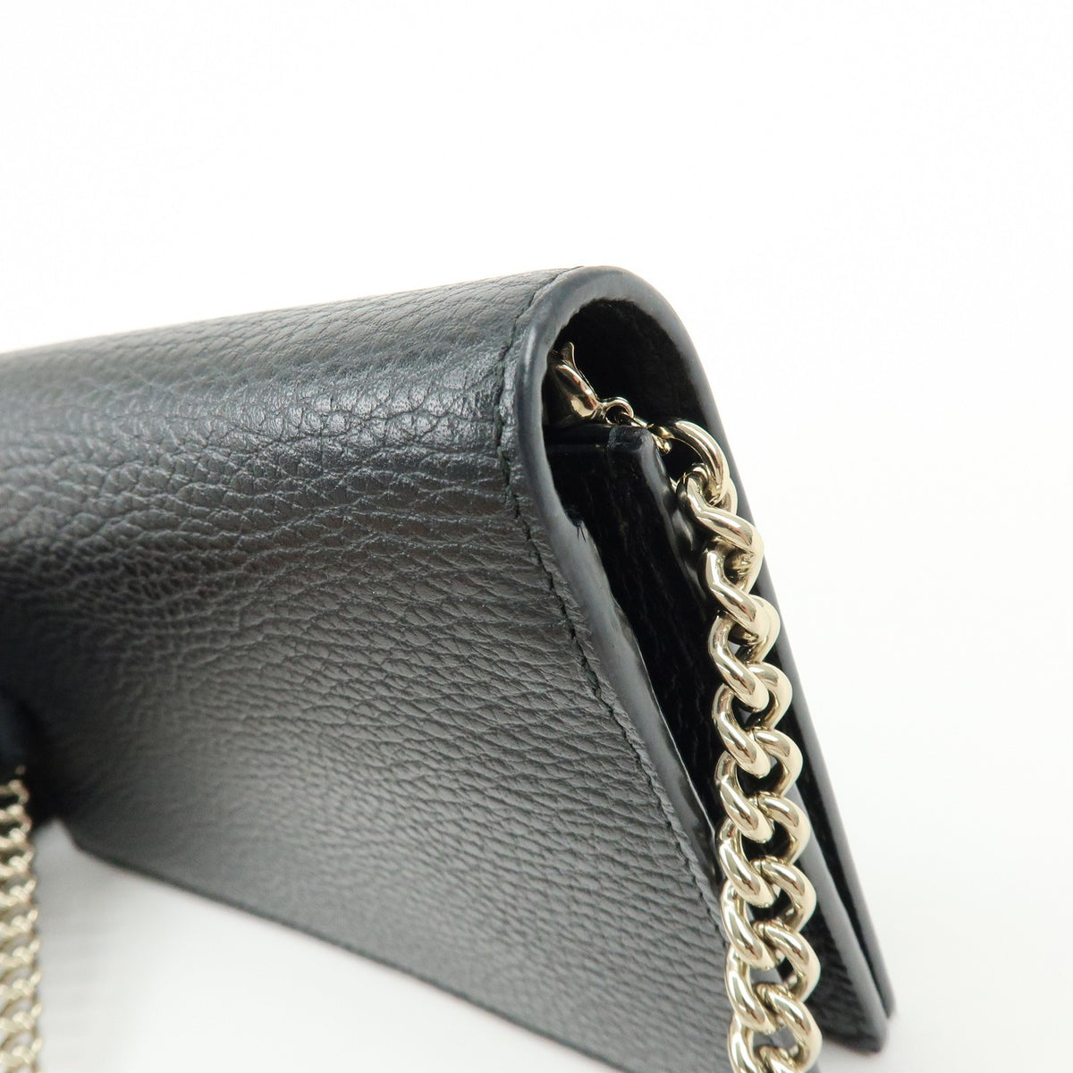 Gucci Betty Chain Wallet (Outlet) Leather, Black, Leather, Crossbody Bag