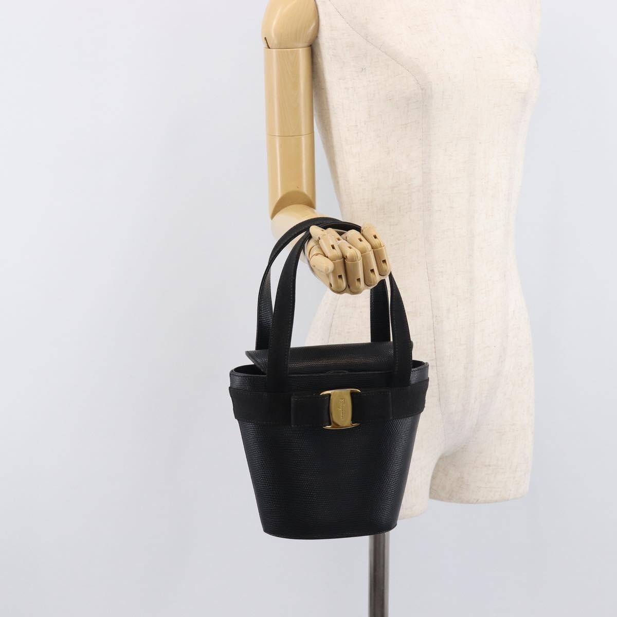Salvatore Ferragamo Vara Bow Leather, Black, Leather, Crossbody Bag