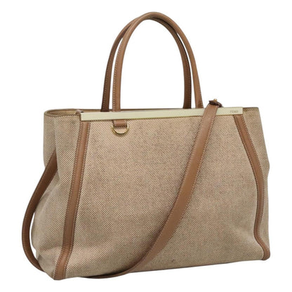Fendi 2Jours Canvas, Beige, Canvas, Tote Bag