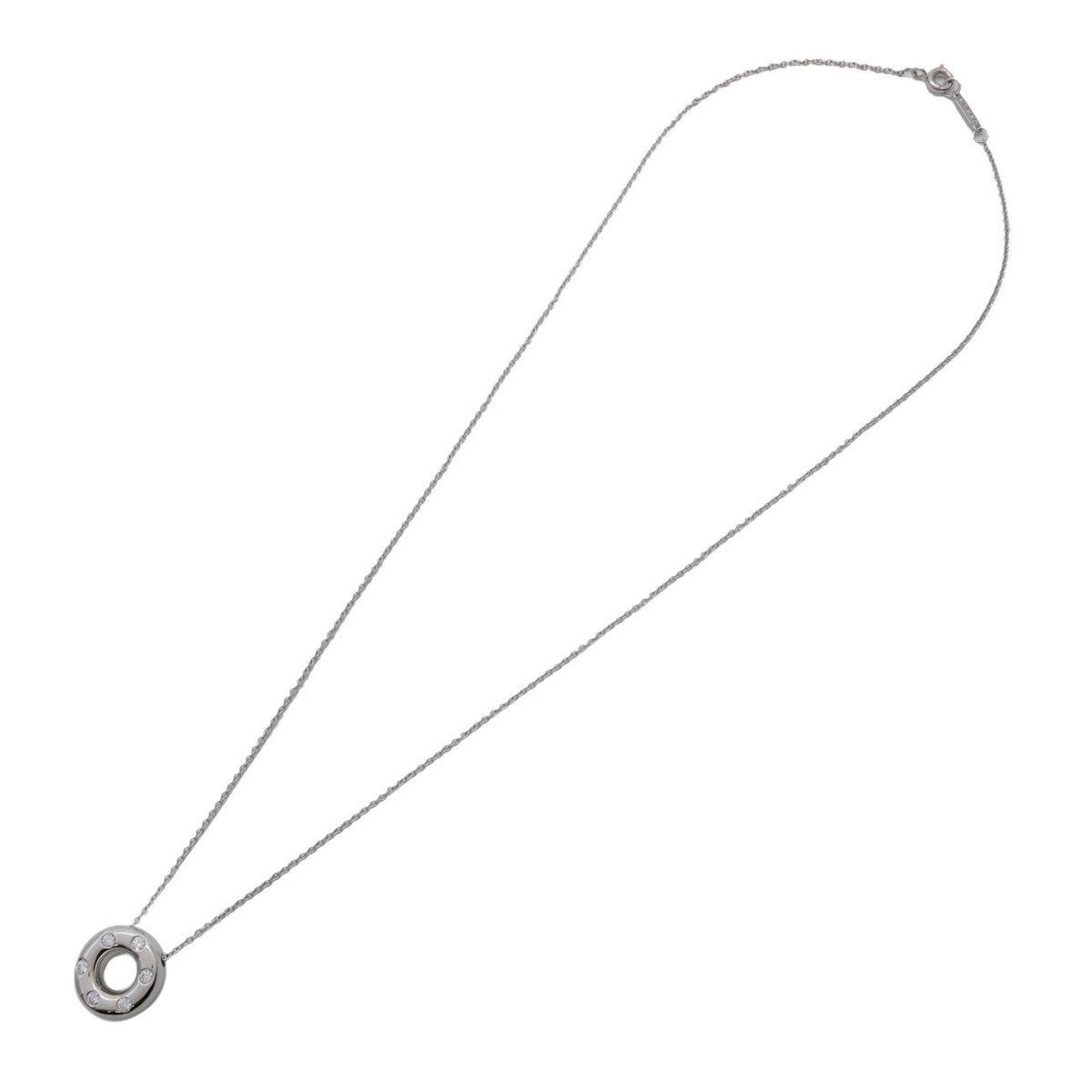 Tiffany & Co. Etoile Circle Donut Pendant Platinum with Diamonds, Silver, Platinum, Necklace