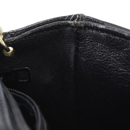 Chanel Flap Shoulder Leather, Black, Patent Leather, Shoulder Bag