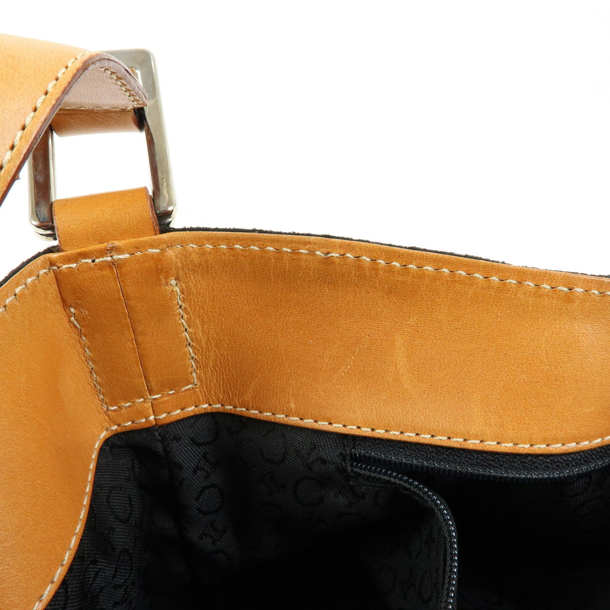 Celine C Macadam Shoulder Suede, Black, Suede, Handbag