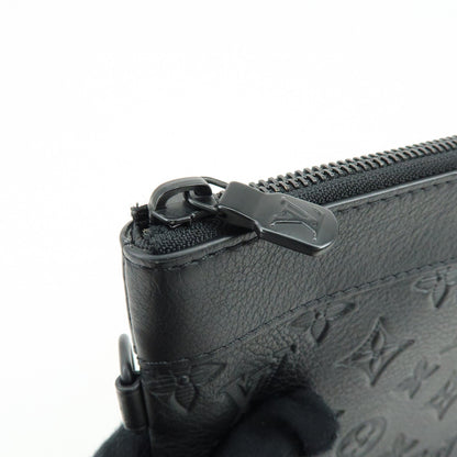 Louis Vuitton Pochette To-Go Monogram Shadow Leather, Black, Leather, Clutch