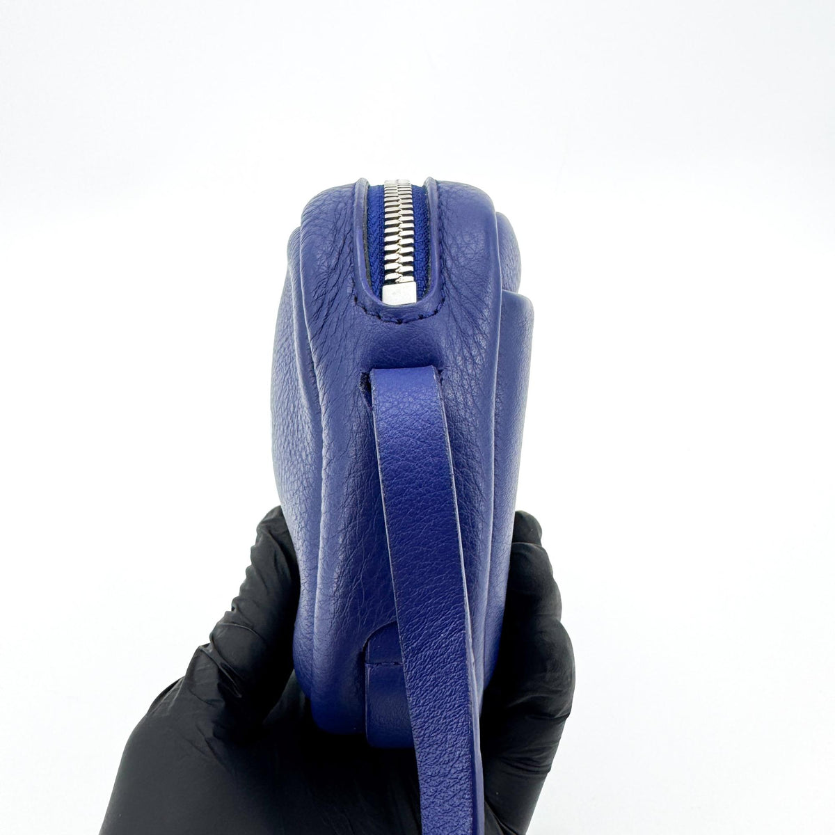 Balenciaga Everyday Camera Printed Leather, Blue, Leather, Handbag