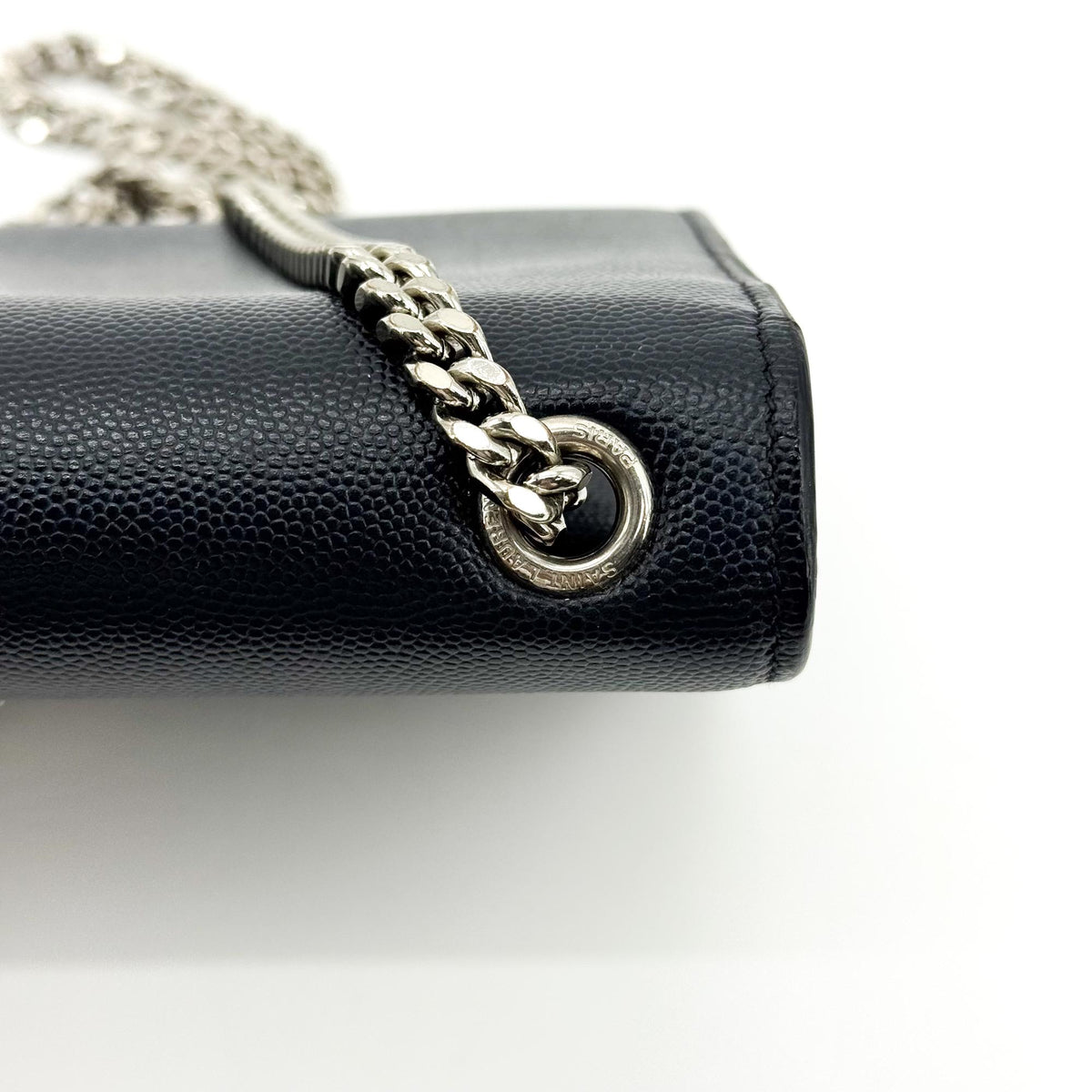 Saint Laurent Classic Monogram Grainy Leather, Black, Leather, Crossbody Bag