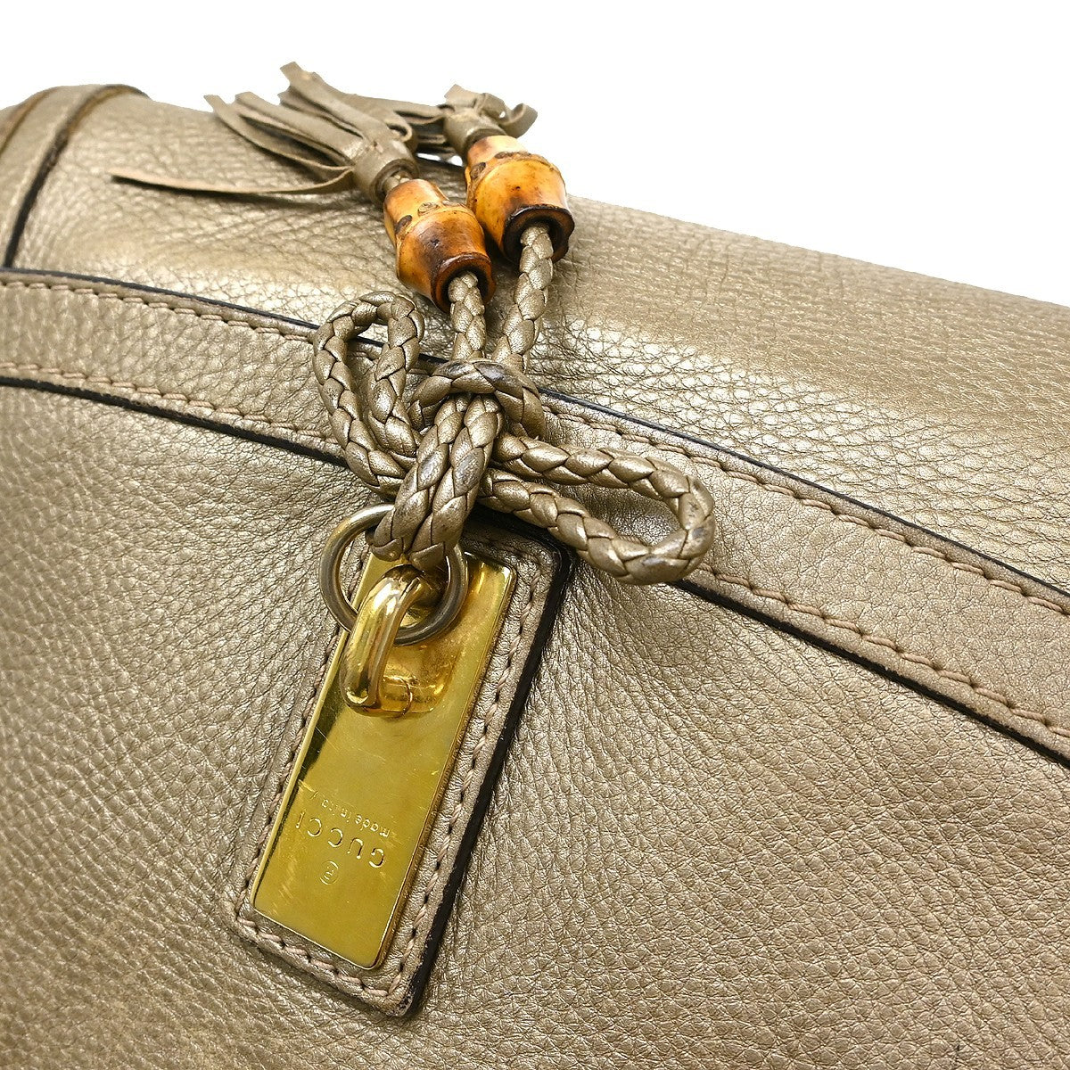 Gucci Bella Flap Leather, Gold, Leather, Shoulder Bag