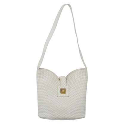 Bally Vintage Quilted leather, White, Leather, Shoulder Bag