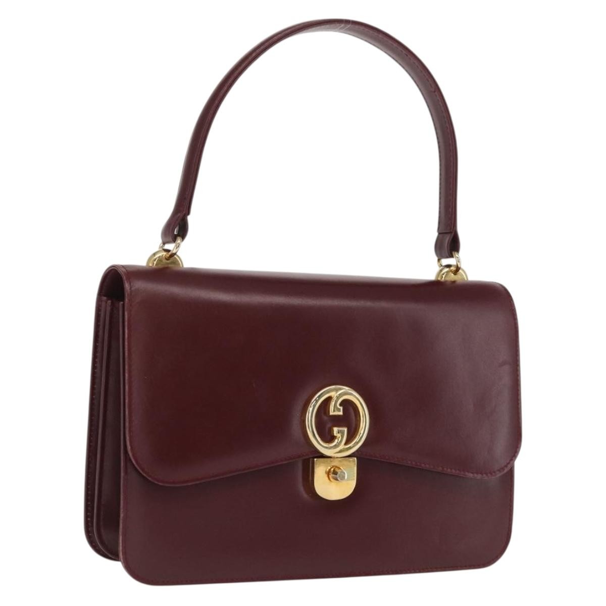 Gucci Vintage Leather, Burgundy, Leather, Handbag