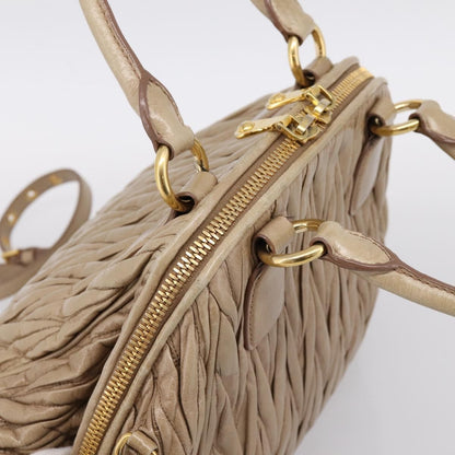 Miu Miu Convertible Dome Satchel Matelasse Leather, Beige, Leather, Handbag