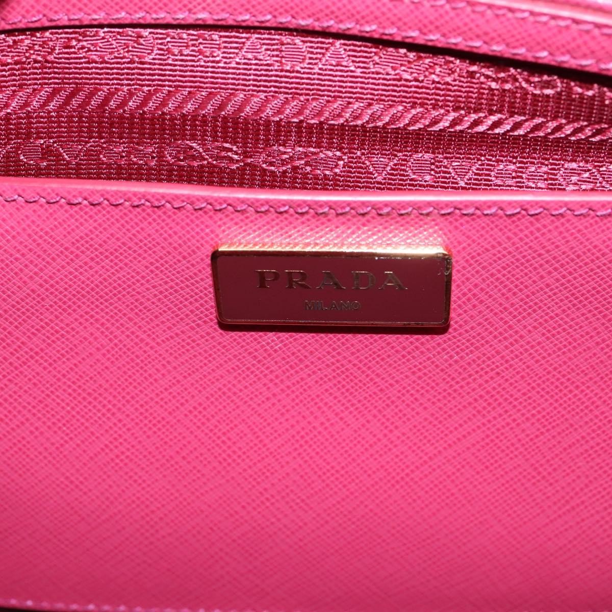 Prada Galleria Double Zip Saffiano Leather, Pink, Leather, Tote Bag