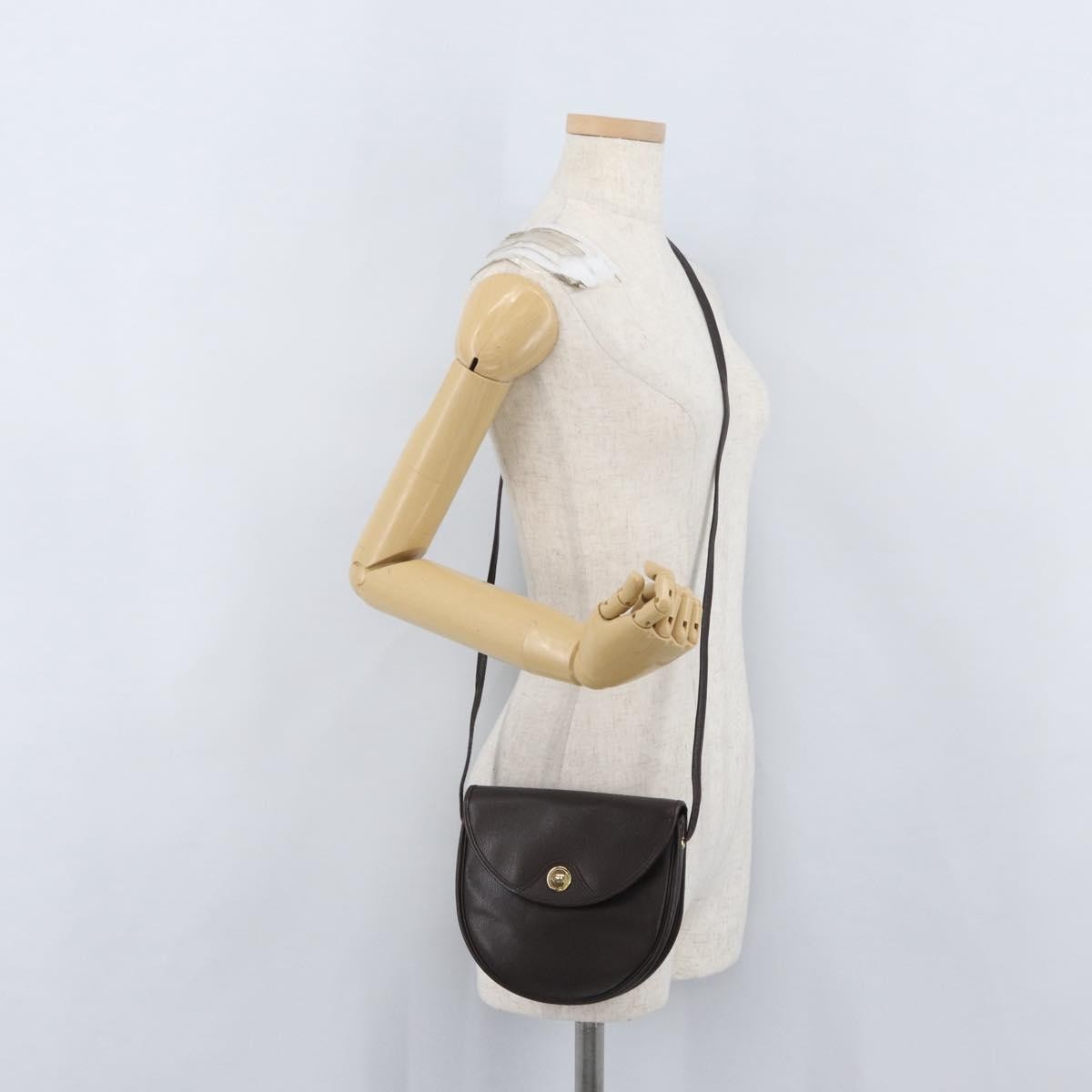 Christian Dior Vintage CD Logo Leather, Brown, Leather, Shoulder Bag