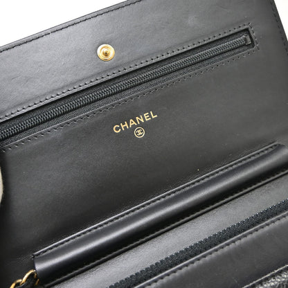 Chanel Wallet on Chain Caviar, Black, Leather, Clutch