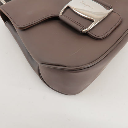 Salvatore Ferragamo Vara Leather, Brown, Leather, Tote Bag