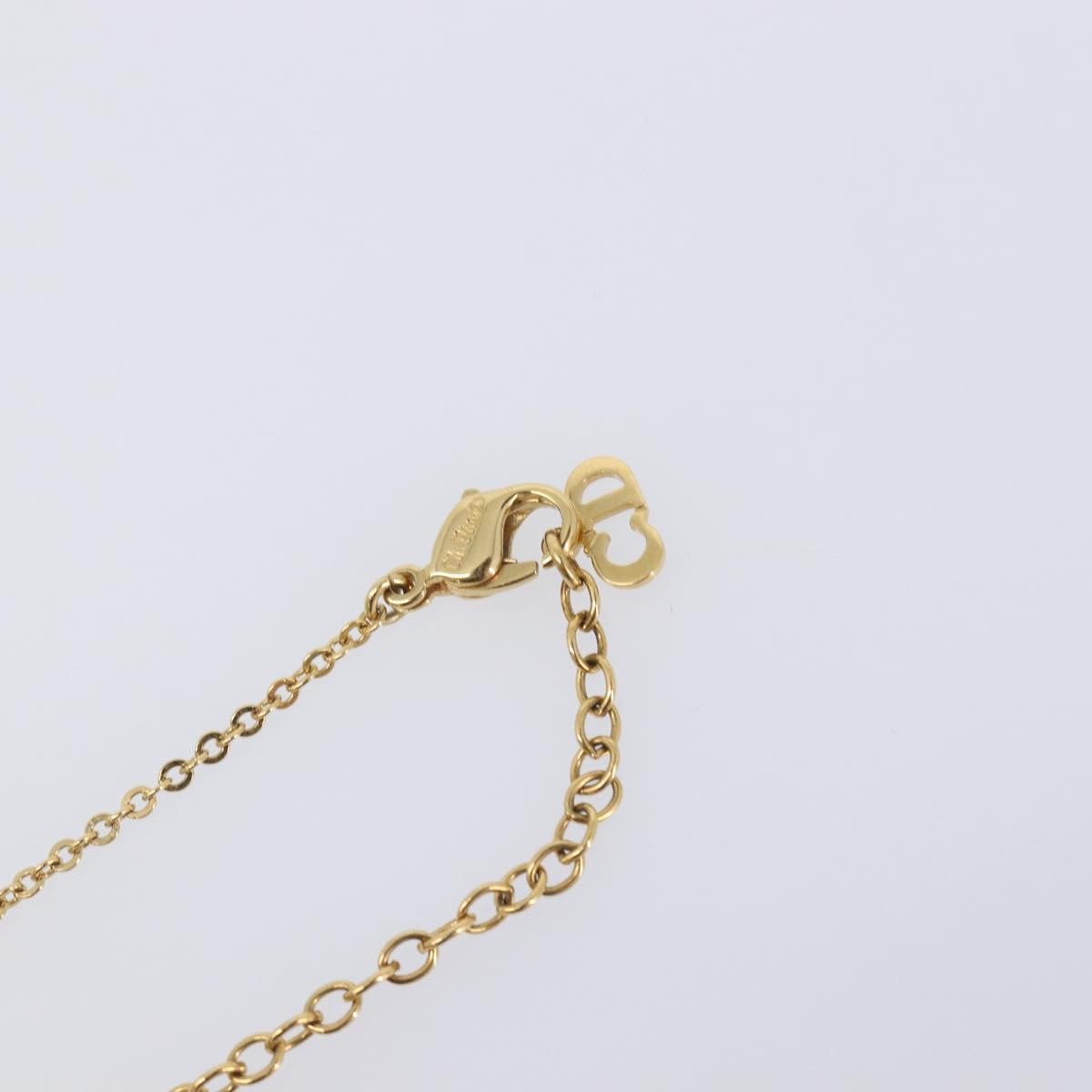 Christian Dior Logo Heart Pendant Metal, Gold, Metal, Necklace