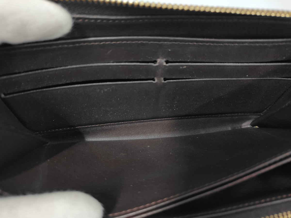 Louis Vuitton Zippy Monogram Vernis, Brown, Patent Leather, Wallet