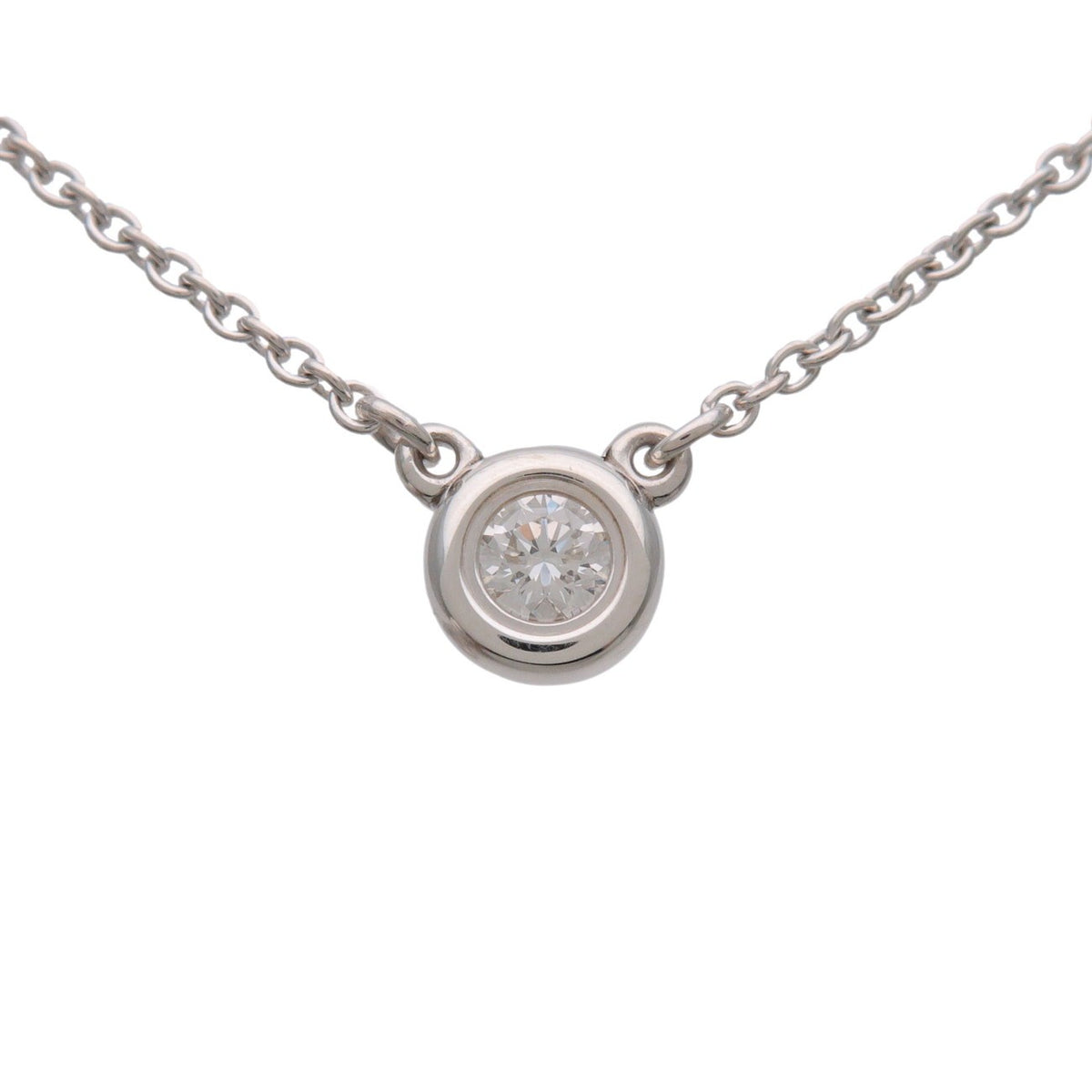Tiffany & Co. Elsa Peretti Diamonds By The Yard Pendant Sterling Silver with Diamond, Silver, Sterling Silver, Necklace