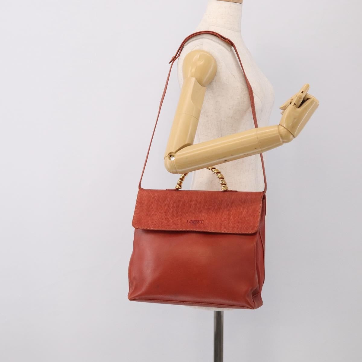 Loewe Vintage Velazquez Top Handle Leather, Orange, Leather, Handbag