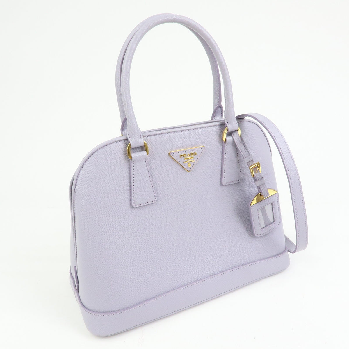 Prada Open Promenade Saffiano Leather, Purple, Leather, Handbag