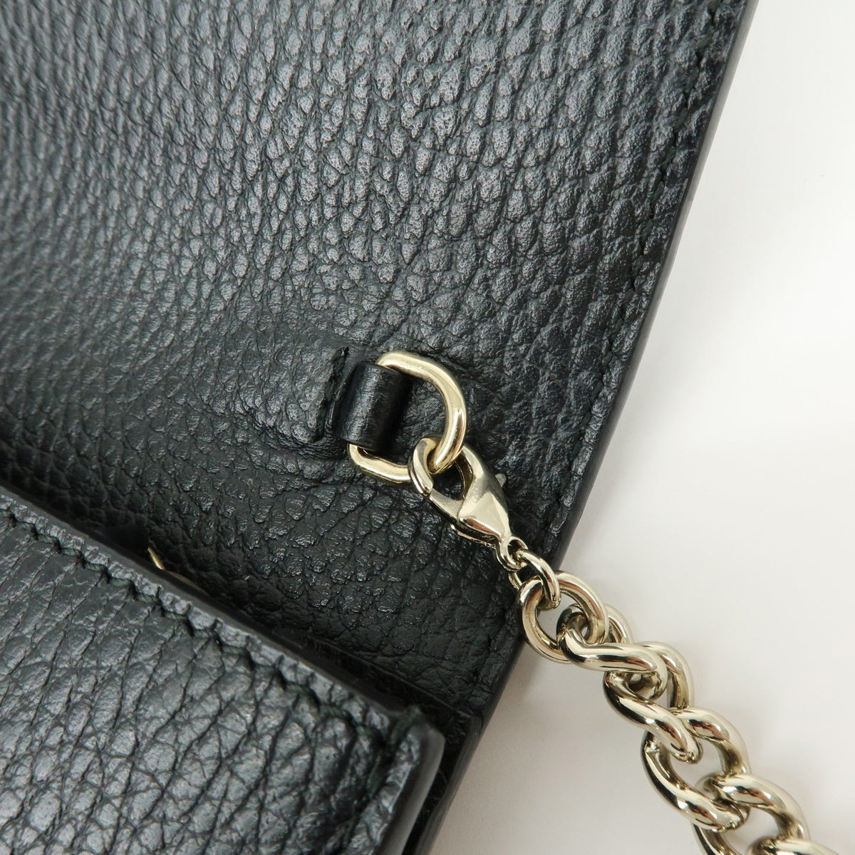 Gucci Betty Chain Wallet (Outlet) Leather, Black, Leather, Crossbody Bag