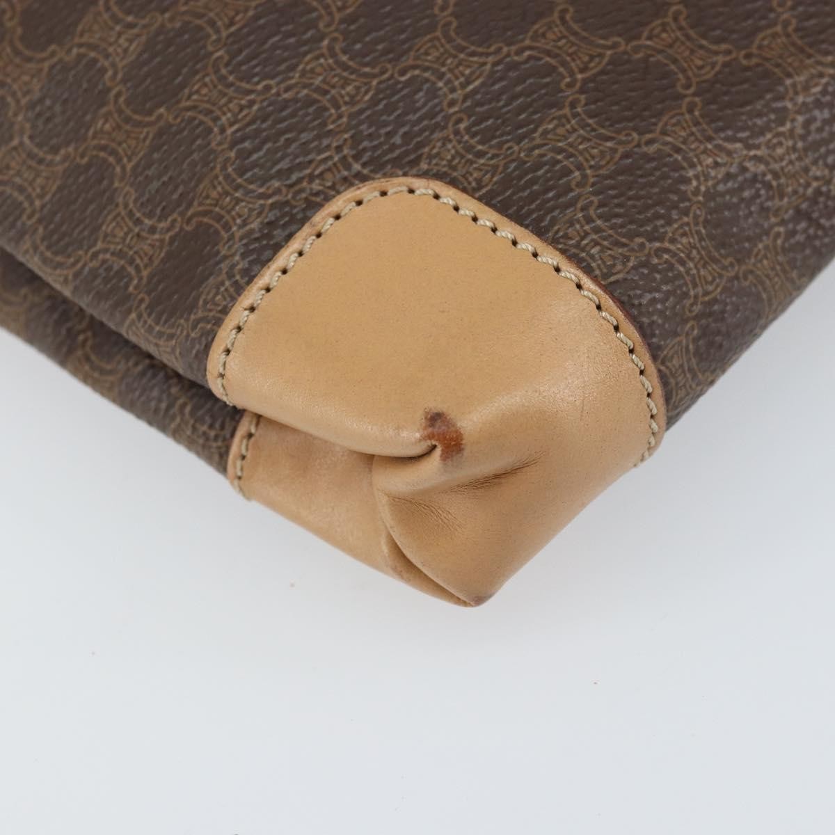 Celine Vintage Macadam Canvas and Leather, Brown, Canvas, Tote Bag