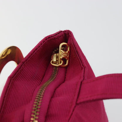 Celine Circle Logo Pouch Nylon, Pink, Nylon, Clutch
