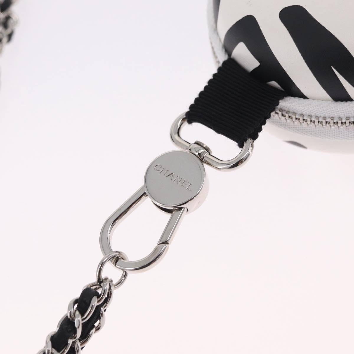 Chanel Coco Neige Zip Around Sunglasses Case with Chain Printed Leather, White, Leather, Sunglasses