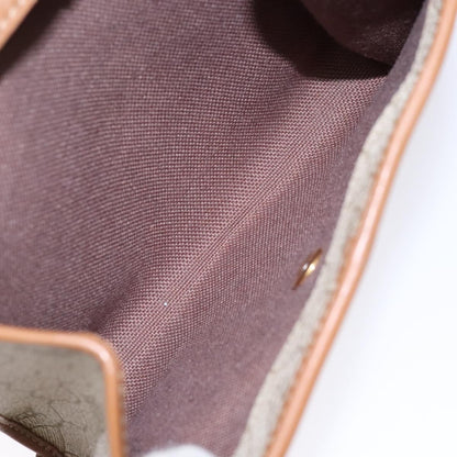 Christian Dior Vintage Honeycomb Flap Coated Canvas, Beige, PVC, Wallet