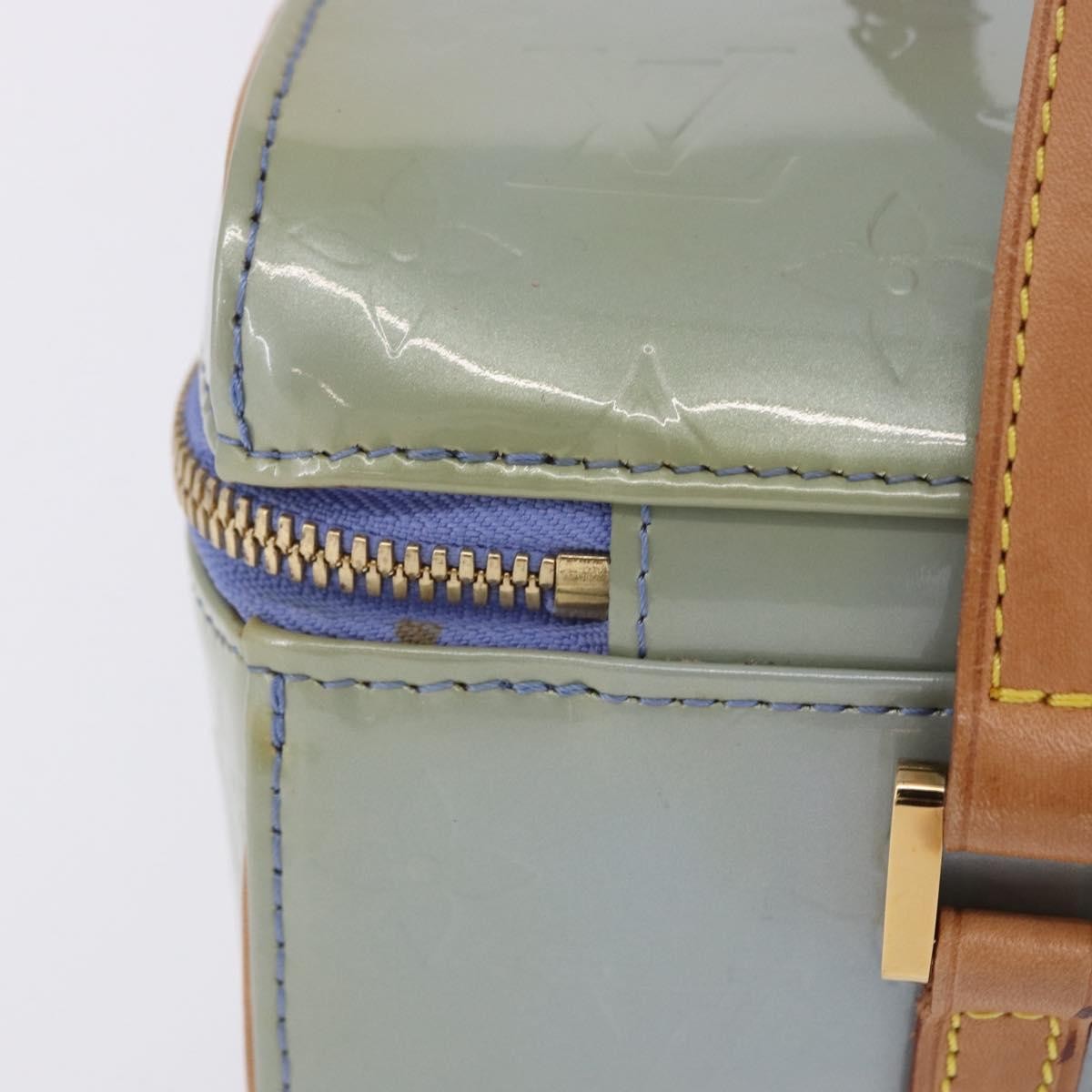 Louis Vuitton Sullivan Horizontal Monogram Vernis, Blue, Patent Leather, Handbag