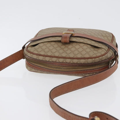Celine Vintage Macadam Canvas and Leather, Beige, Canvas, Shoulder Bag