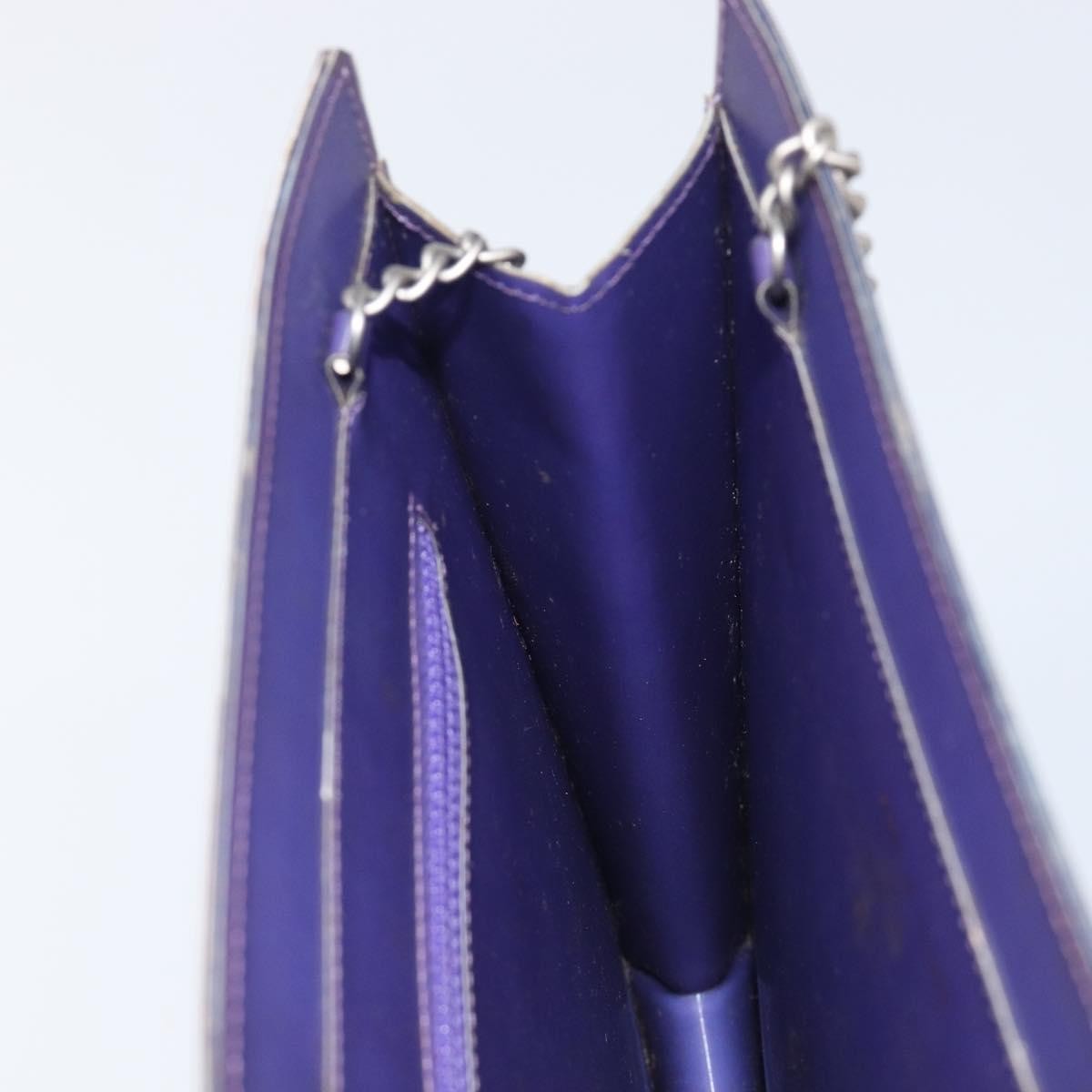Chanel Vintage Holographic Chain Vinyl, Purple, Synthetic, Tote Bag